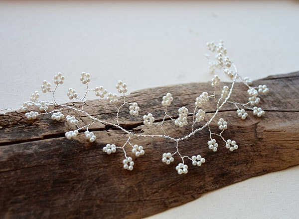 Pearl Blossom Bridal Hair Vine - Image 2