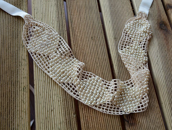Pearl Crochet Bridal Headband - Image 2