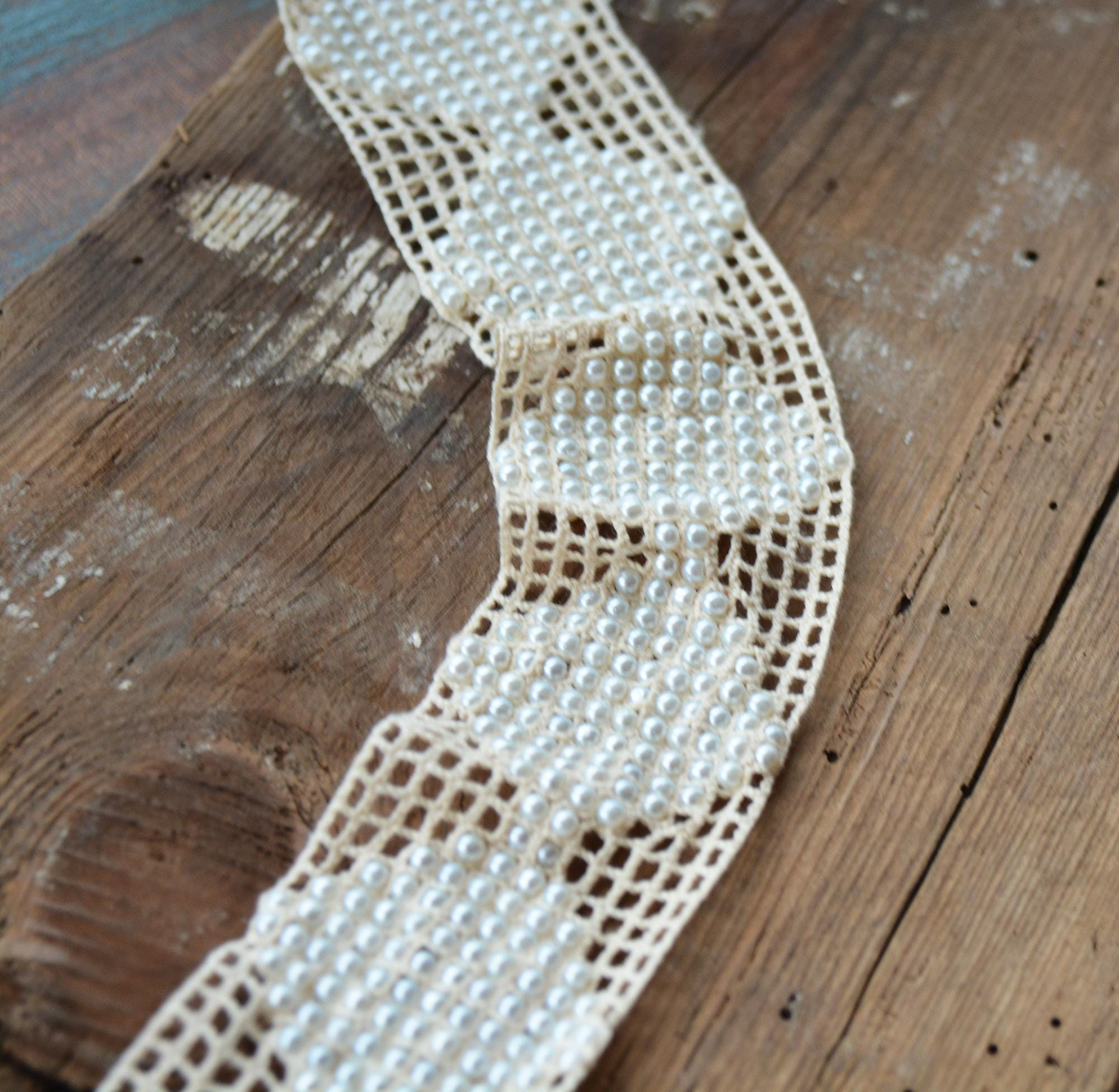 Pearl Crochet Bridal Headband - Image 6